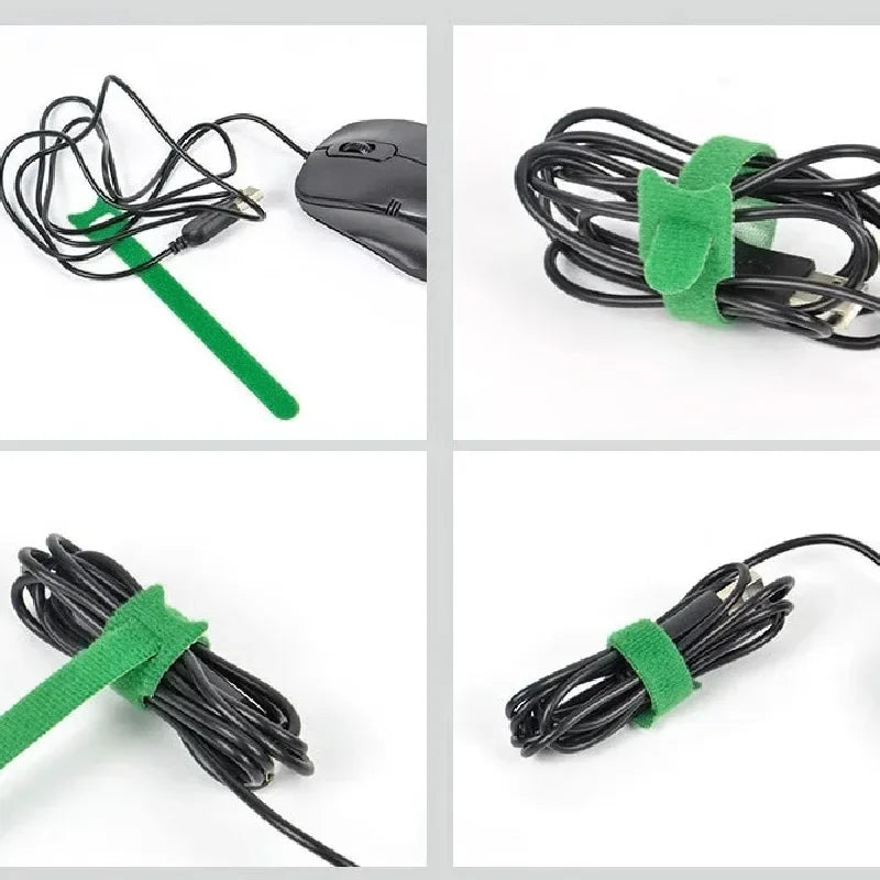 Reusable Self-Adhesive Nylon Cable Ties – Hook & Loop Colors