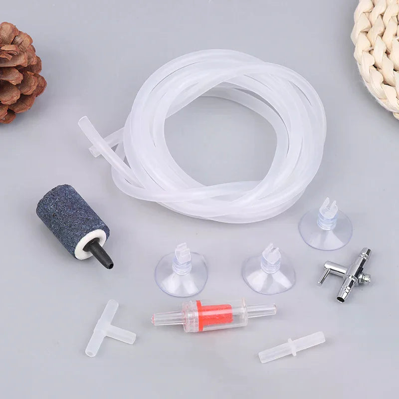 Aquarium Air Pump Kit – Air Stone, Check Valve & Bubble Aerator