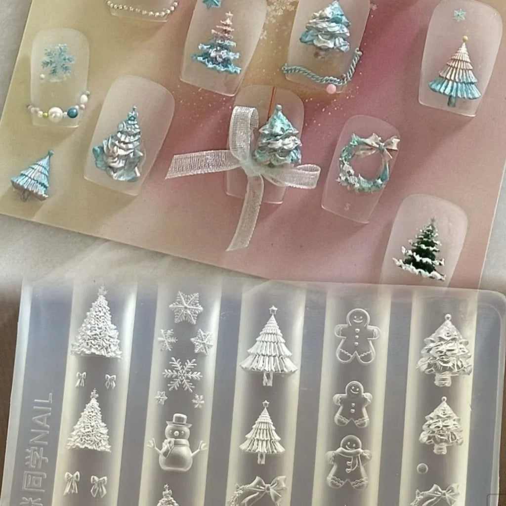 3D Christmas Nail Art Silicone Mold – DIY Holiday Designs