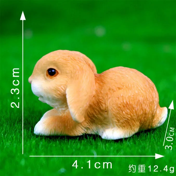 White Hare Dollhouse Ornament Easter Decoration Resin Bunny Statue