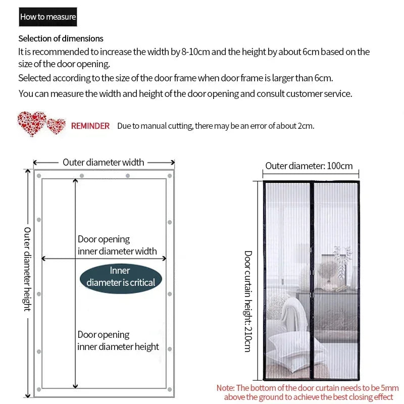 Magnetic Mosquito Net Door Curtain – DIY Self-Adhesive Screen
