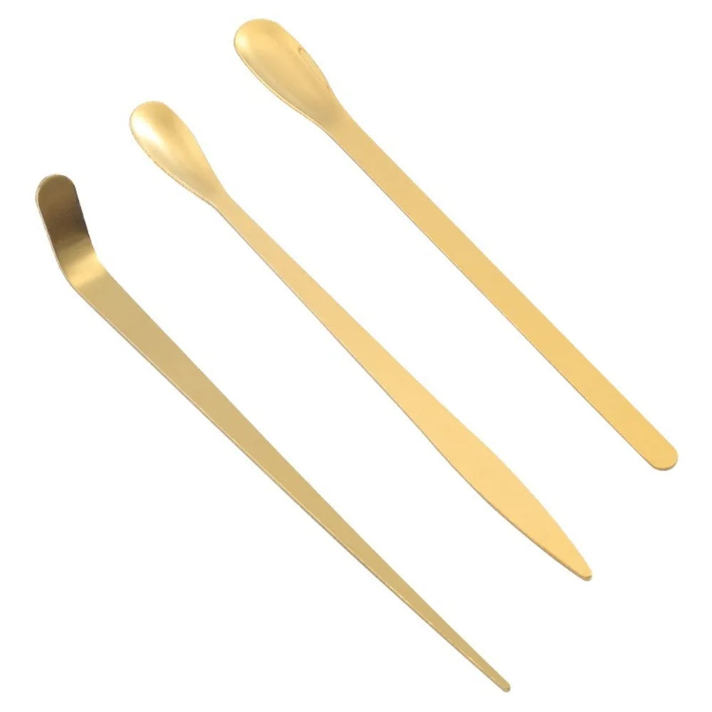 Stainless Steel Tea Sticks Japanese Traditional Leaf Scoops Spatula