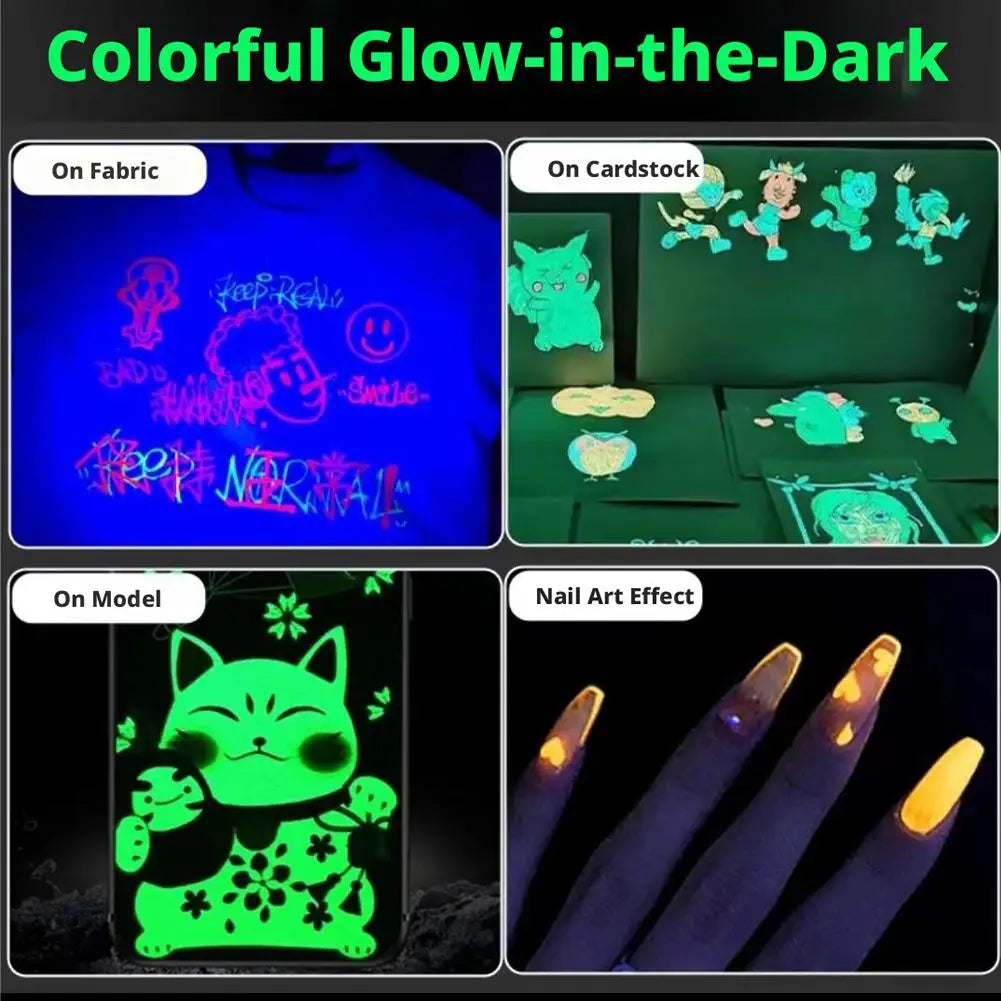 6-Color Glow in the Dark Neon Marker Pens | DIY Art & Crafts