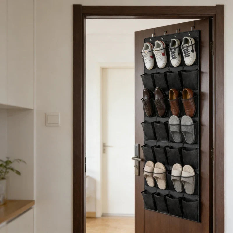 Over Door Shoe Rack 24 Large Mesh Pockets Hanging Organizer Closet