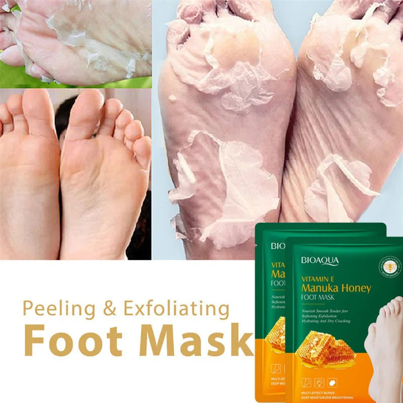 BIOAOUA Vitamin E & Manuka Honey Foot Mask | Deep Moisture