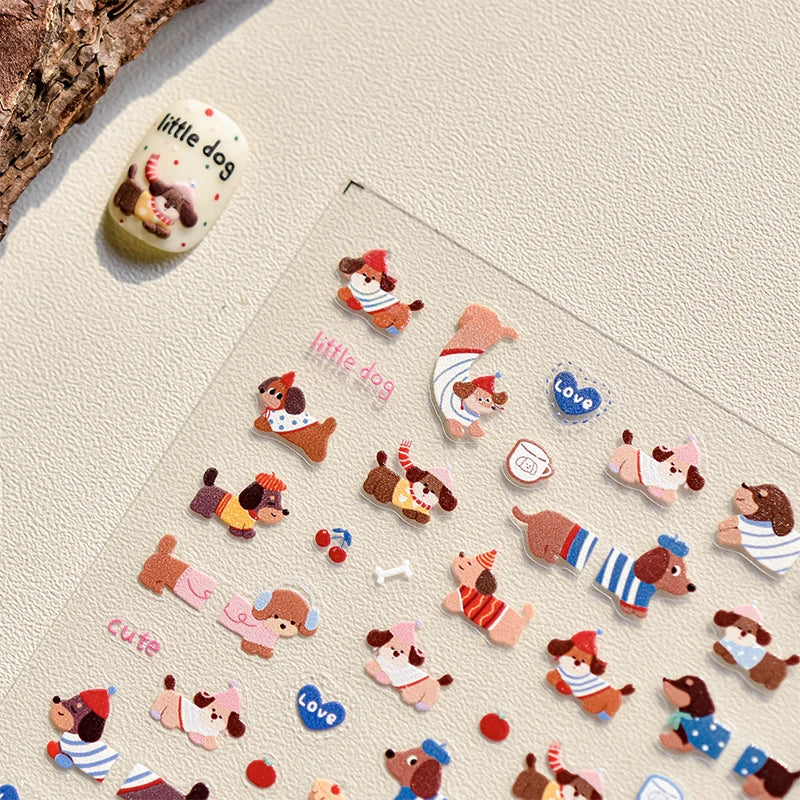 Dachshund Nail Art Stickers | Cute Sausage Dog Manicure Decals
