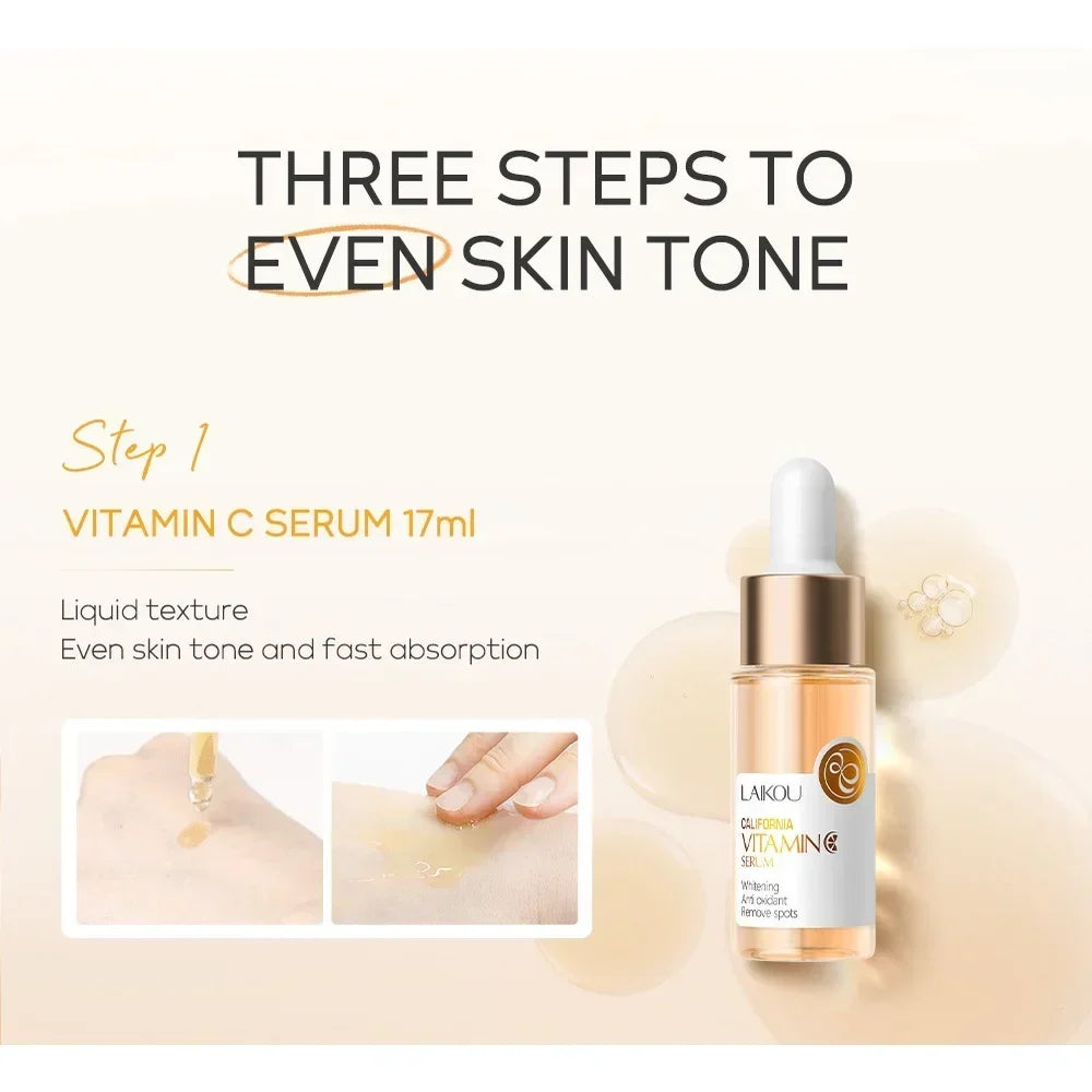 LAIKOU Vitamin C Facial Set – Hydrating & Brightening 3 Pcs