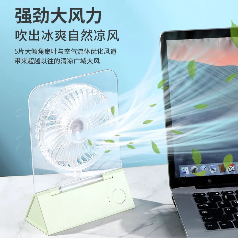URGGU Mini Folding Desk Fan – 3000mAh, 4 Speeds, Magnetic Base