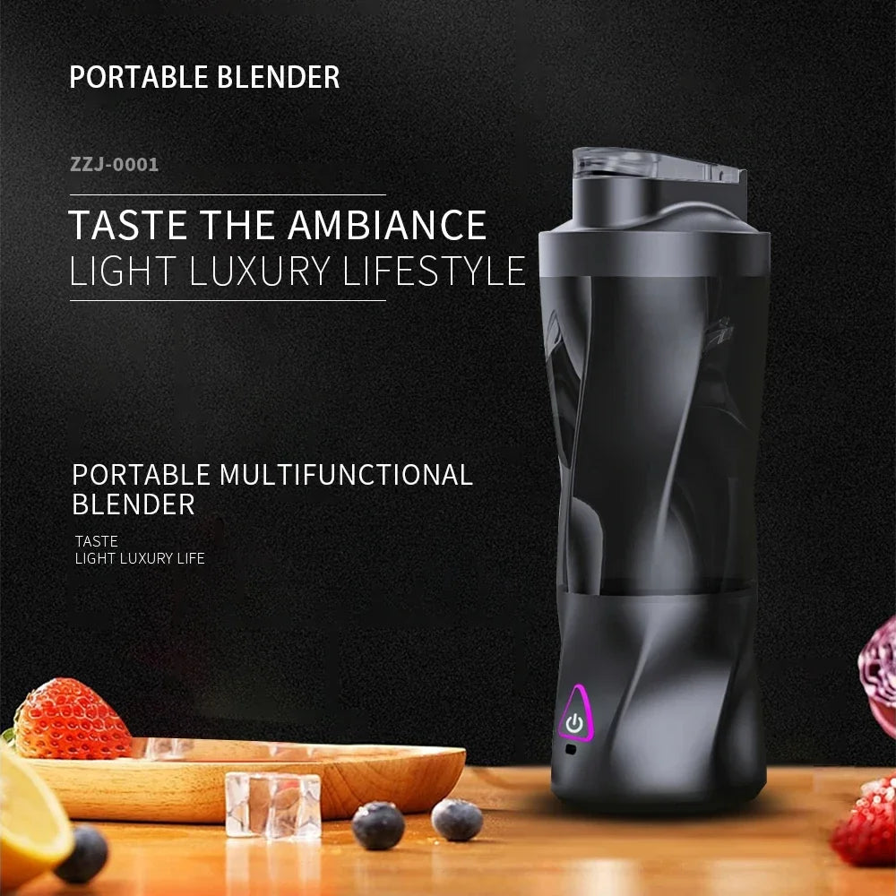 HOMEFISH 700ml Portable Blender USB Rechargeable Smoothie Mixer