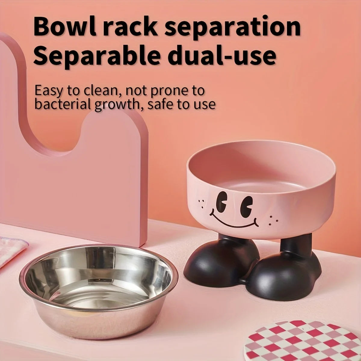 Elevated Stainless Steel Pet Bowl – Anti-Tip Cat & Dog Feeder