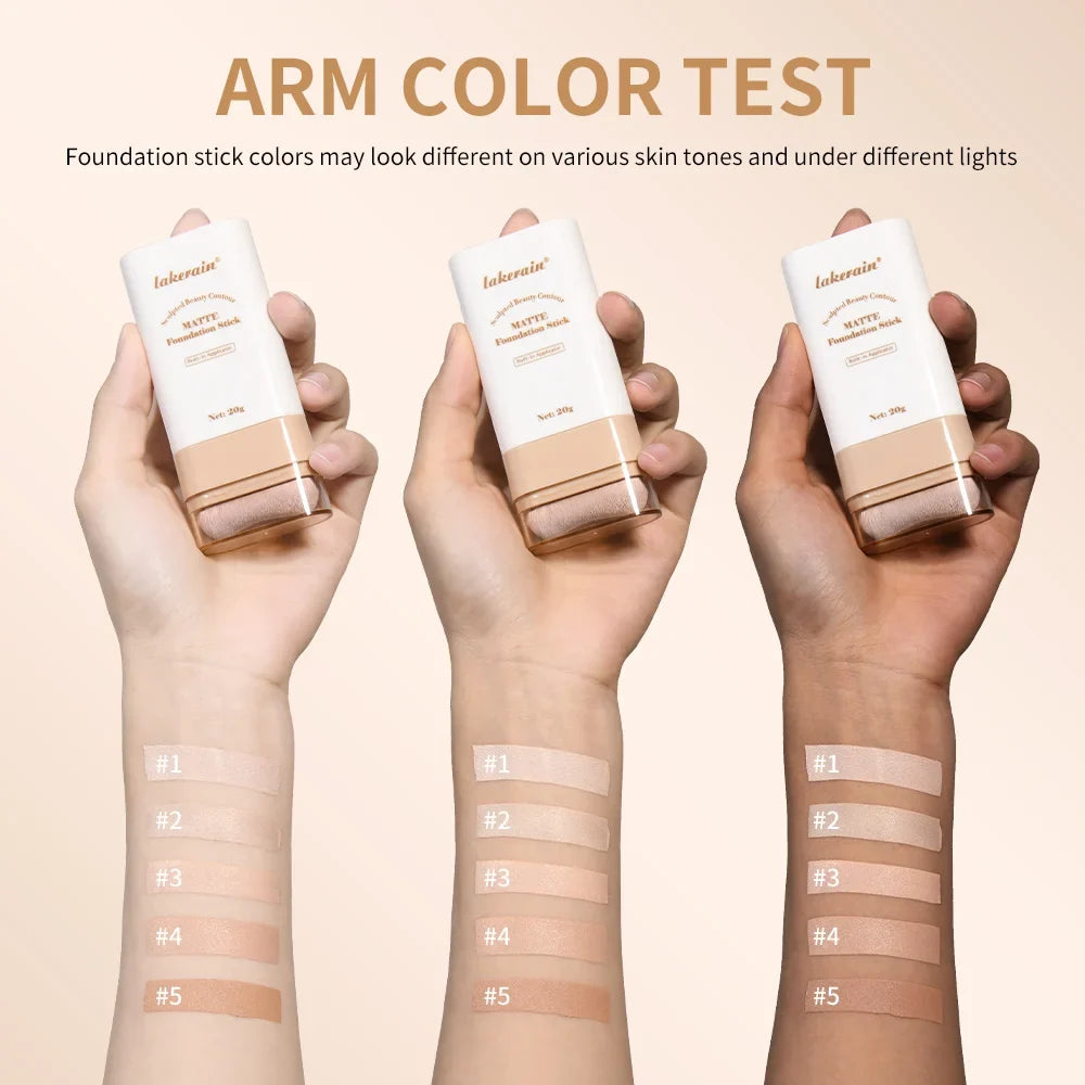 Matte Foundation Contour Stick | 5 Shades & Built-In Brush