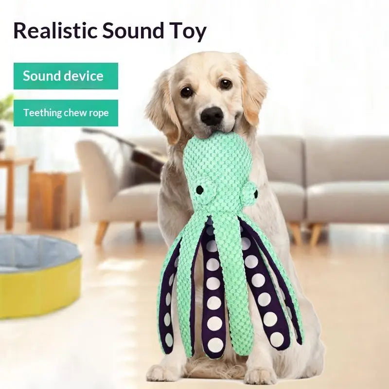 Pet Octopus Indestructible Dog Toy Aggressive Chewers Squeaky