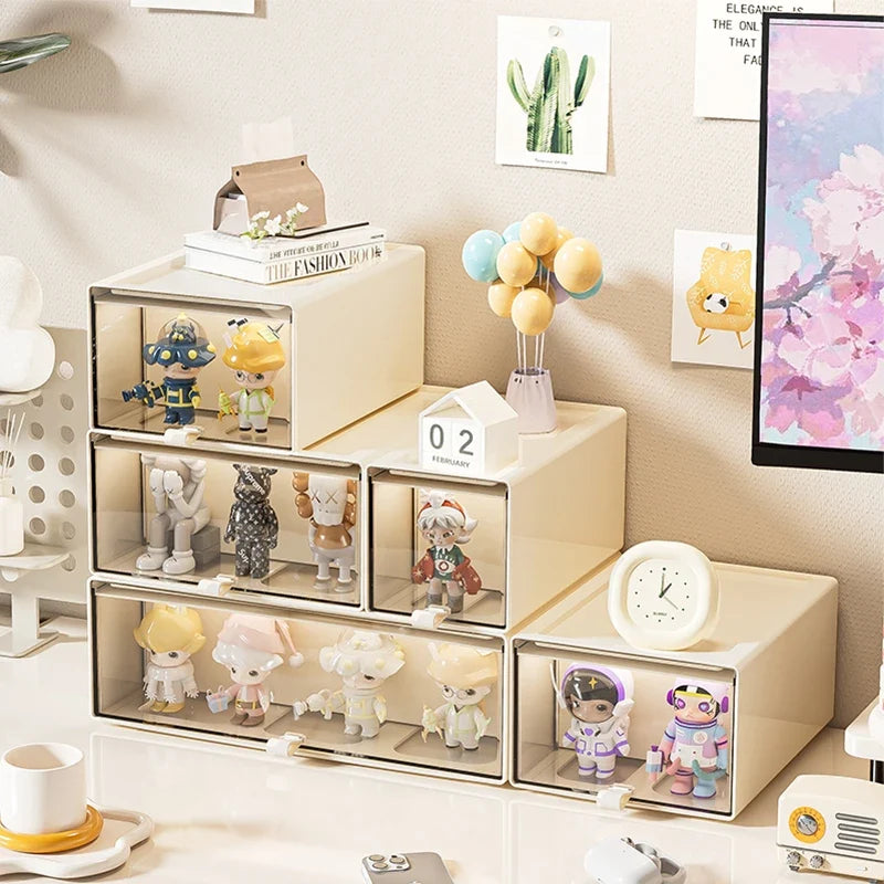 Storage Box with Drawers – Desk Organizer & Collectible Display
