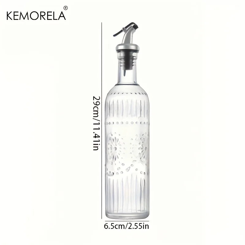 Vintage Glass Oil Dispenser Bottle – Leak-Proof Olive Oil Vinegar