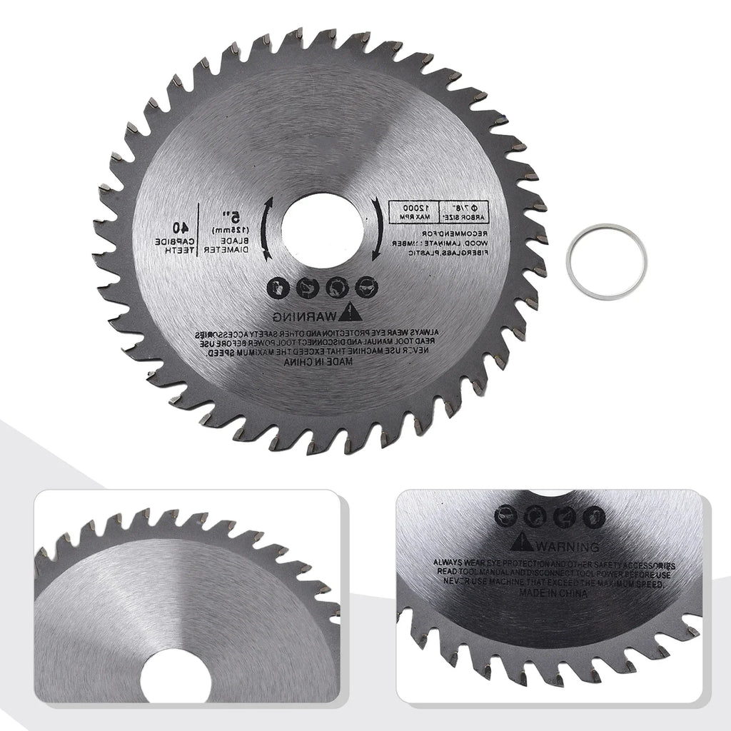 5" Carbide-Tipped Circular Saw Blade 125mm 40T 1" Bore Wood
