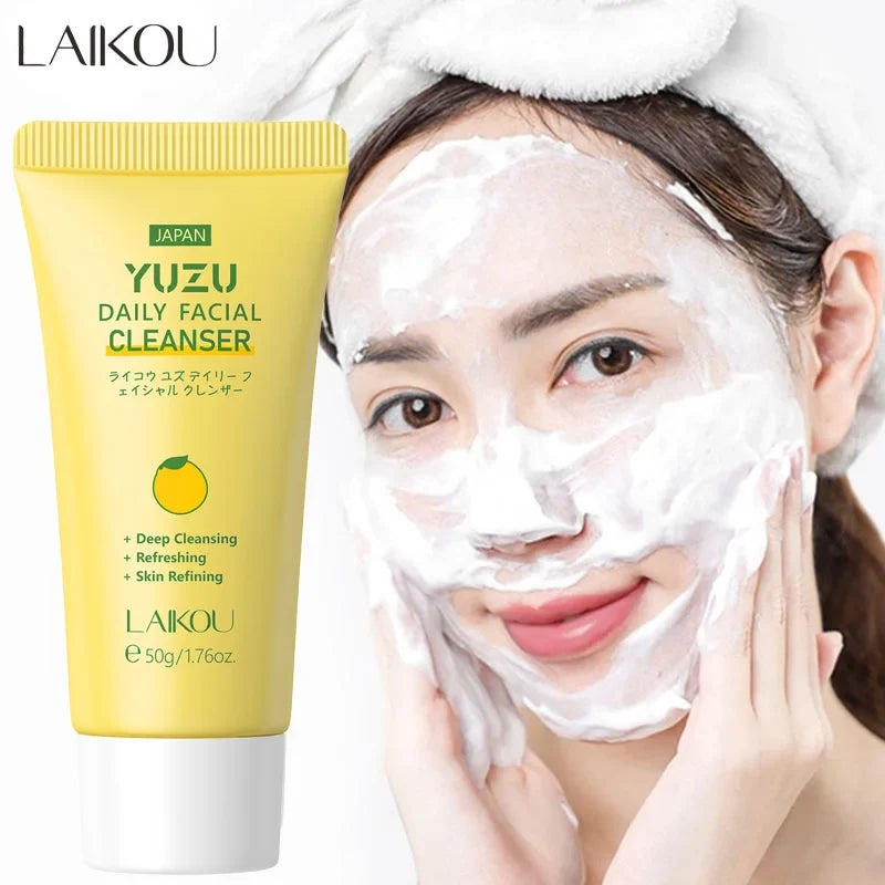 Laikou Whitening Foam Cleanser – Niacinamide & Yuzu 50g