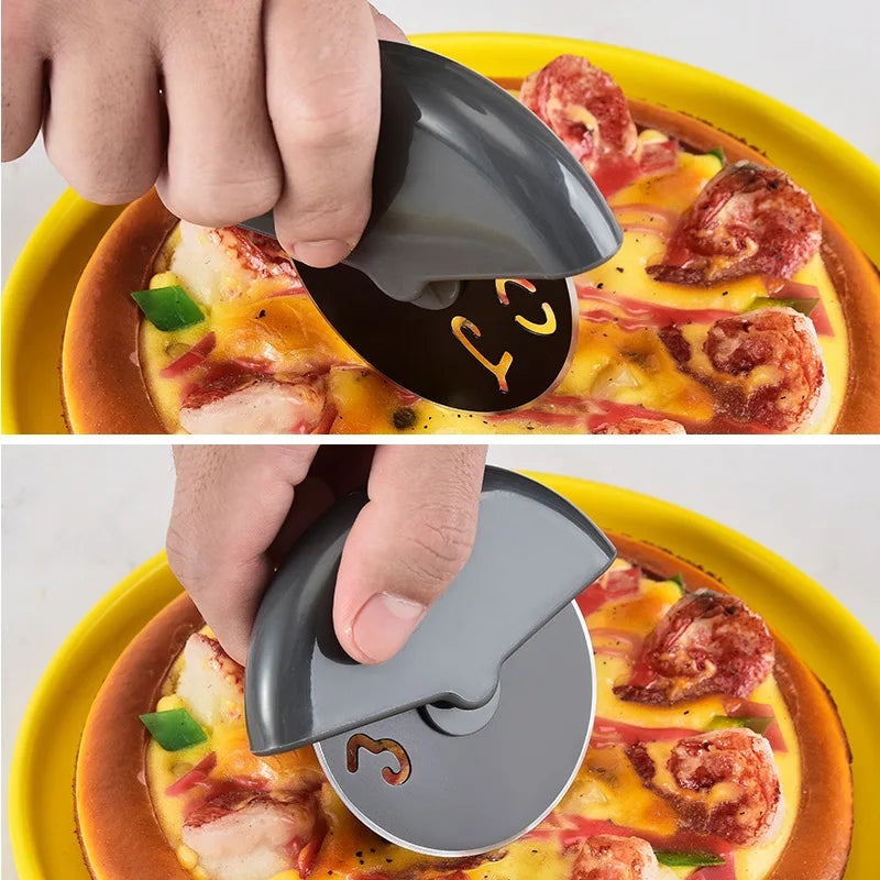 Stainless Steel Pizza Wheel Cutter with Lid – Dough Slicer