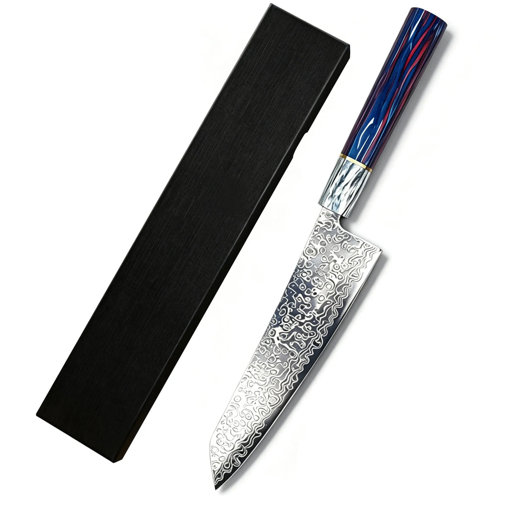 Damascus Steel Japanese Chef's Knife – 20cm Wood Handle