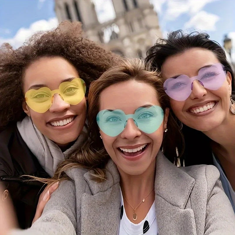 10-Pack Heart-Shaped Party Glasses – Colorful Costume Eyewear