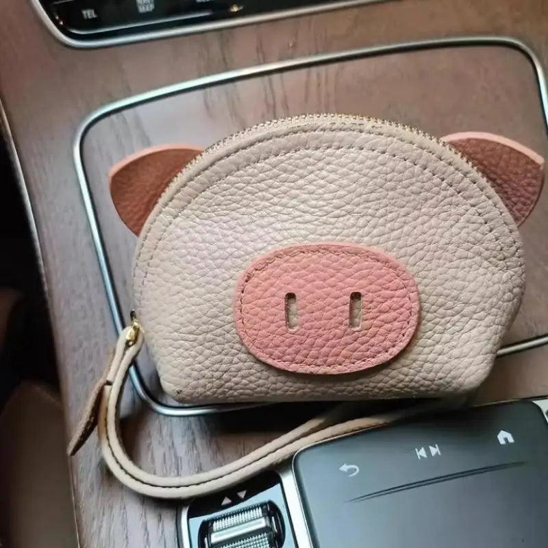 Cute Pig PU Leather Mini Coin Purse & Earphone Pouch