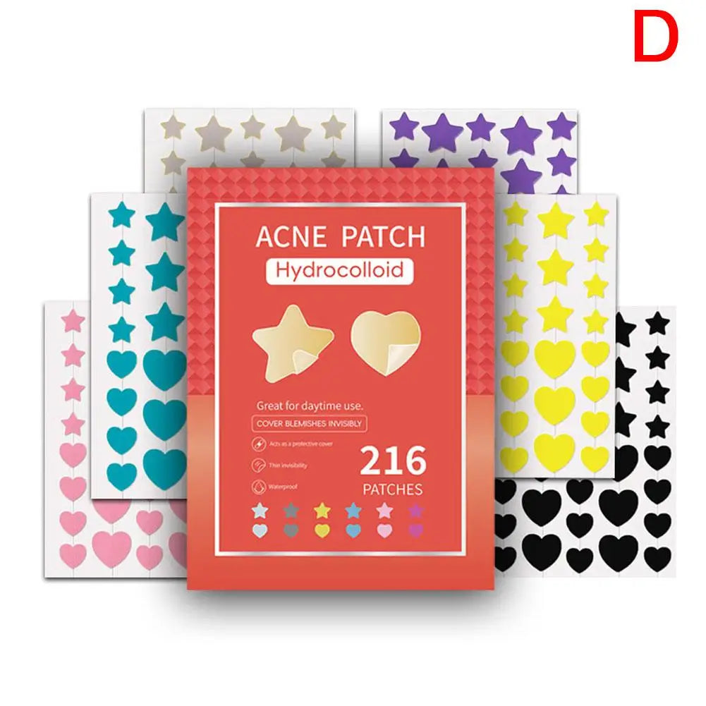 Colorful Star & Heart Hydrocolloid Acne Pimple Patches 168–252pc