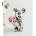 Ceramic Violent Bear Ornament Living Room Simulation Flower Bouquet
