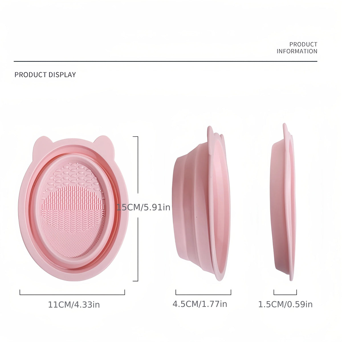 Makeup Brush Cleaner Silicone Pad Wash Mat Bowl Foldable Cosmetic