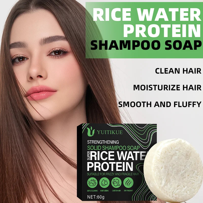 Rice Protein Shampoo Bar – Frizzy & Fragile Hair, 60g