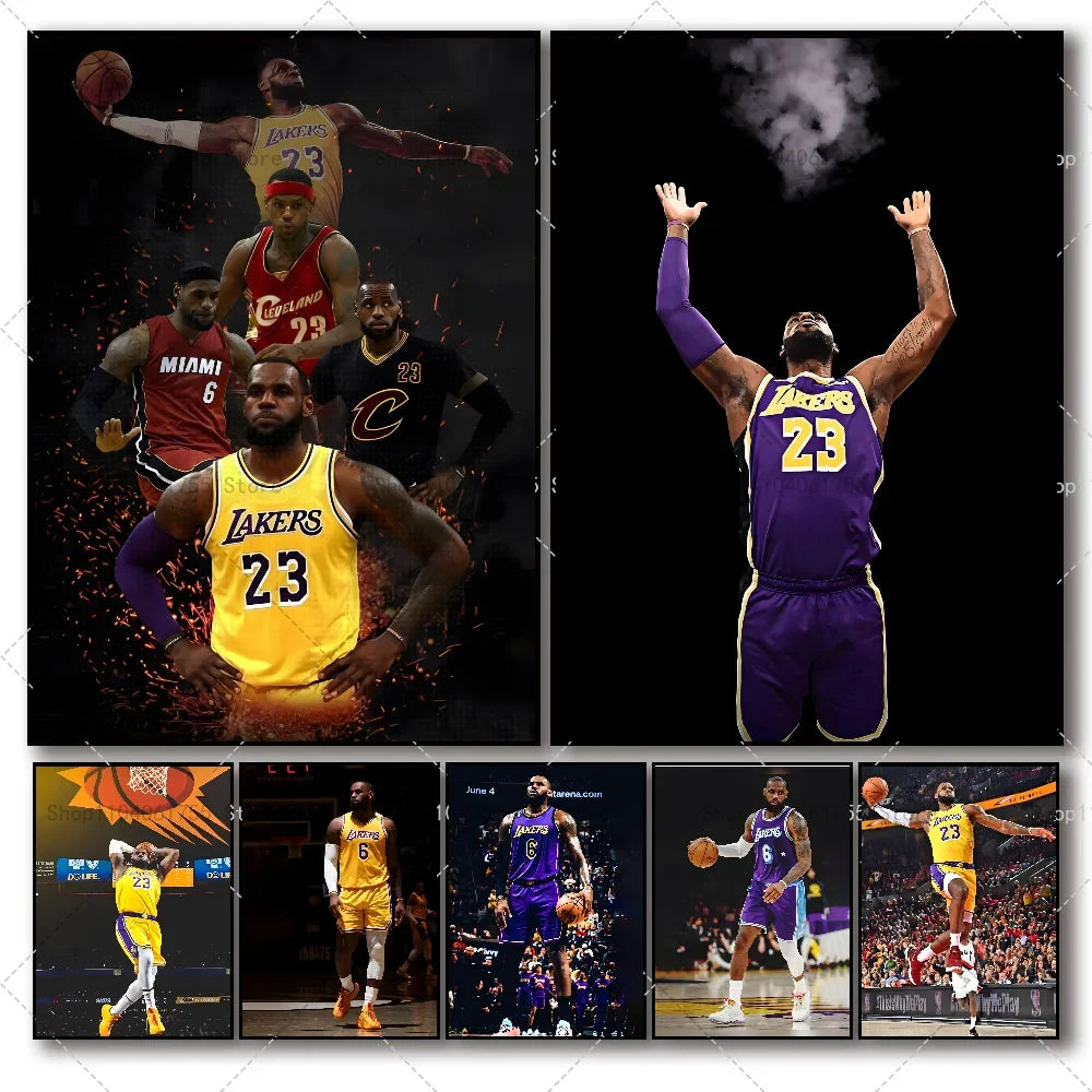 Basketball Star Wall Poster – Self-Adhesive Waterproof Sticker