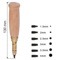 Auto Screw Punch Leather Tool – 6 Sizes 1.5–4mm Removable Tips