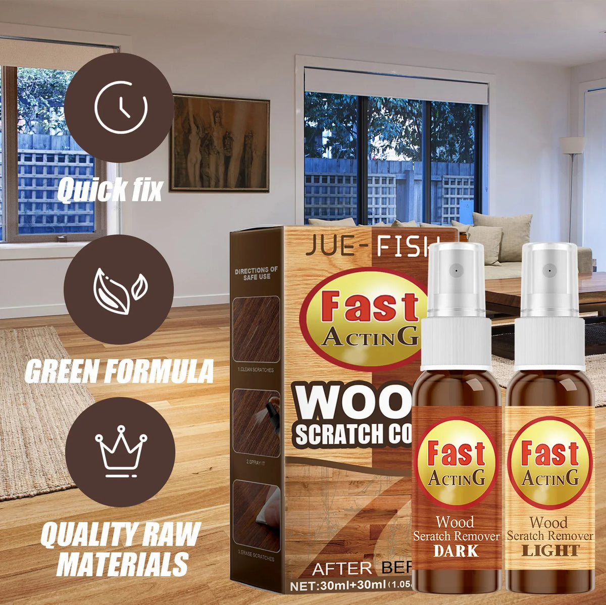 Jue-Fish Wood Floor Scratch Repair Agent | Restore & Protect
