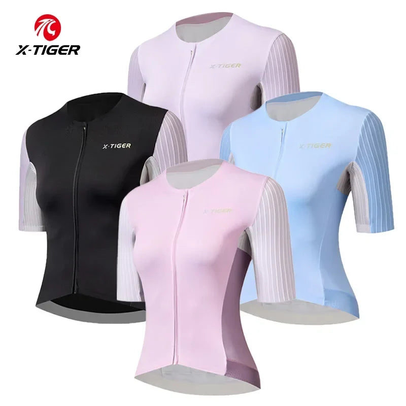 X-TIGER Women's Cycling Jersey – Breathable Short Sleeve Bike Top