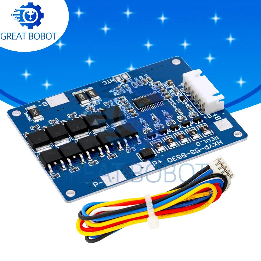 5S 21V 30A/45A BMS Lithium Battery Protection Board with NTC