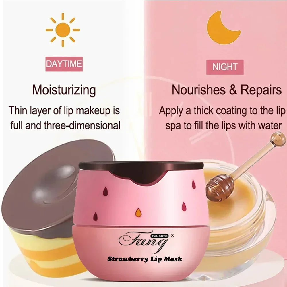 LUXURYTO Lip Sleep Mask – Strawberry Honey Overnight Lip Balm