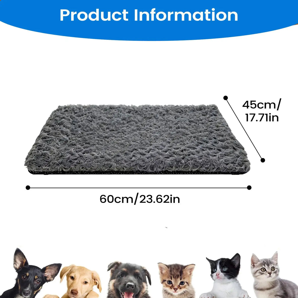 Self-Warming Cat & Dog Bed Mat | Plush Non-Slip Thermal Pad