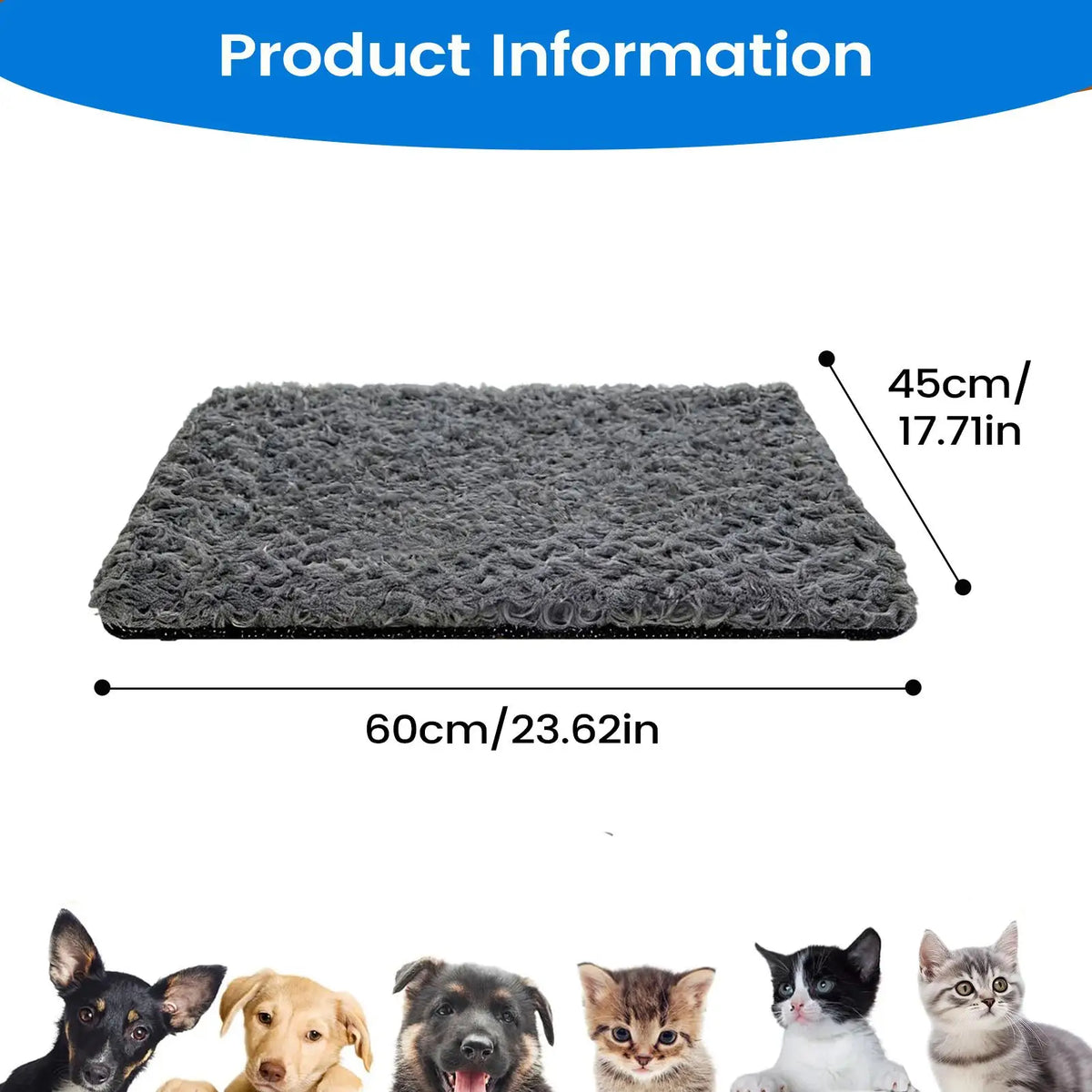 Self-Warming Cat & Dog Bed Mat | Plush Non-Slip Thermal Pad
