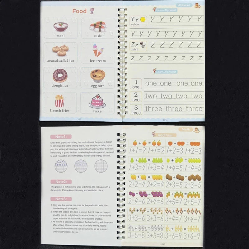 Children Reusable Writing Book Wiping English Verison Kids