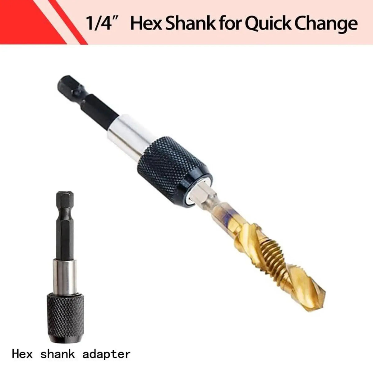 13-Piece Titanium Metric Drill Tap Bit Set | Deburring