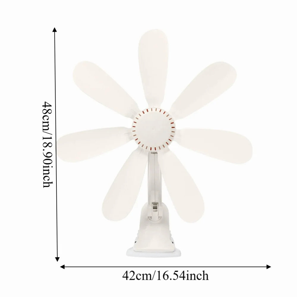 Portable Clip Fan – Hollow-Out Design, Powerful & Quiet