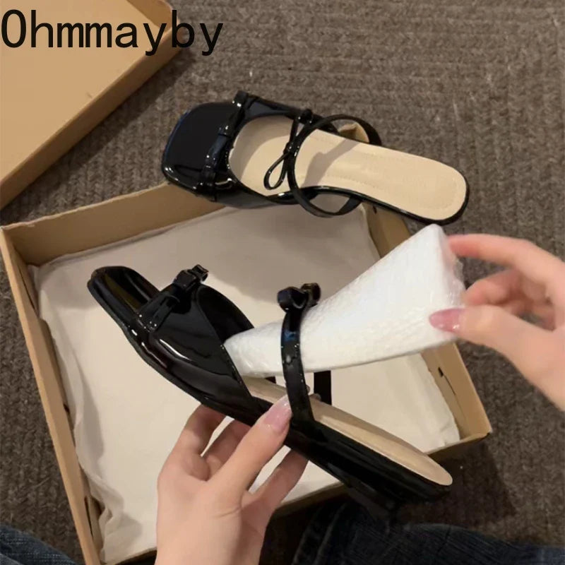 Women's Butterfly-Knot Wedge Slide Slippers | Summer Beach Shoes