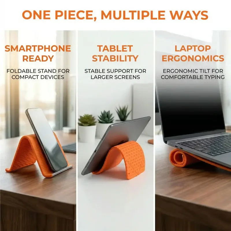 Multi-Angle Foldable Silicone Phone & Tablet Stand | Home Office
