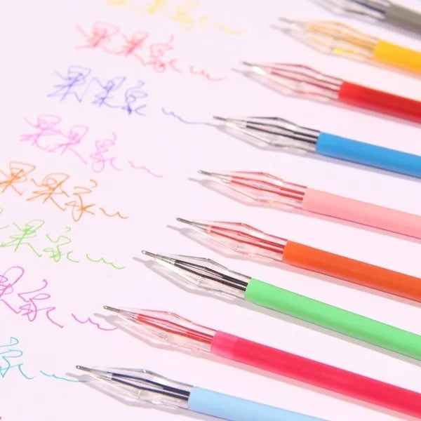 24-Pack Diamond Head Gel Pen Refills – 12 Colors 0.38mm