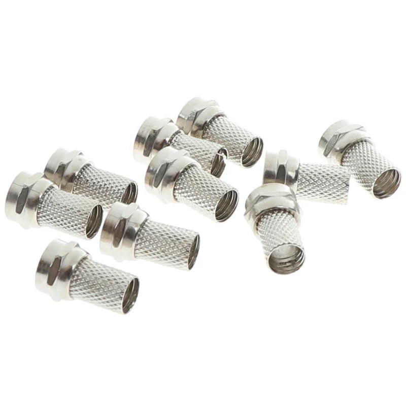 10-Pack Screw-On F Connectors for RG6 Coaxial Cable | Satellite TV