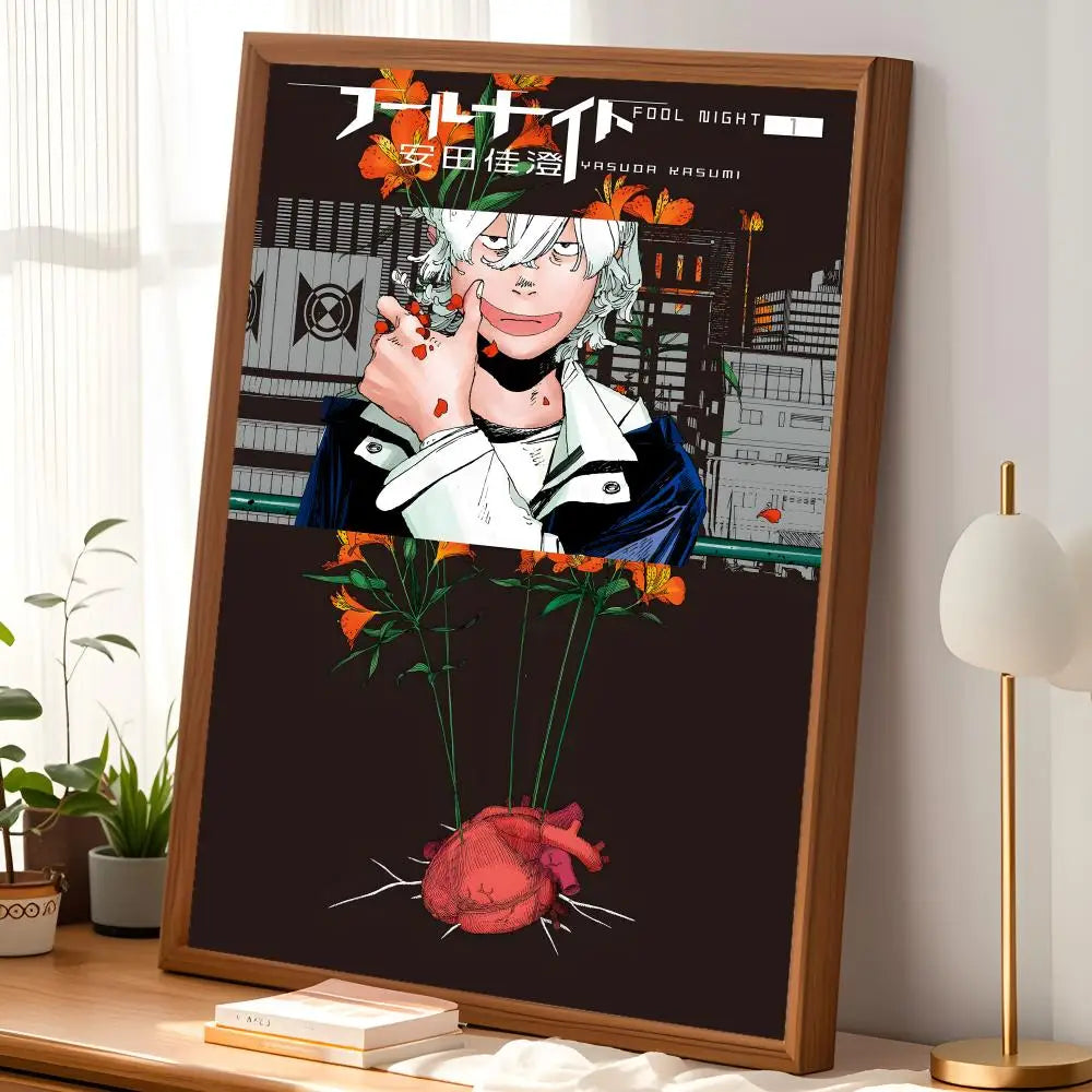 Manga F-Fool Night Self-Stick HD Wall Art Poster | Waterproof