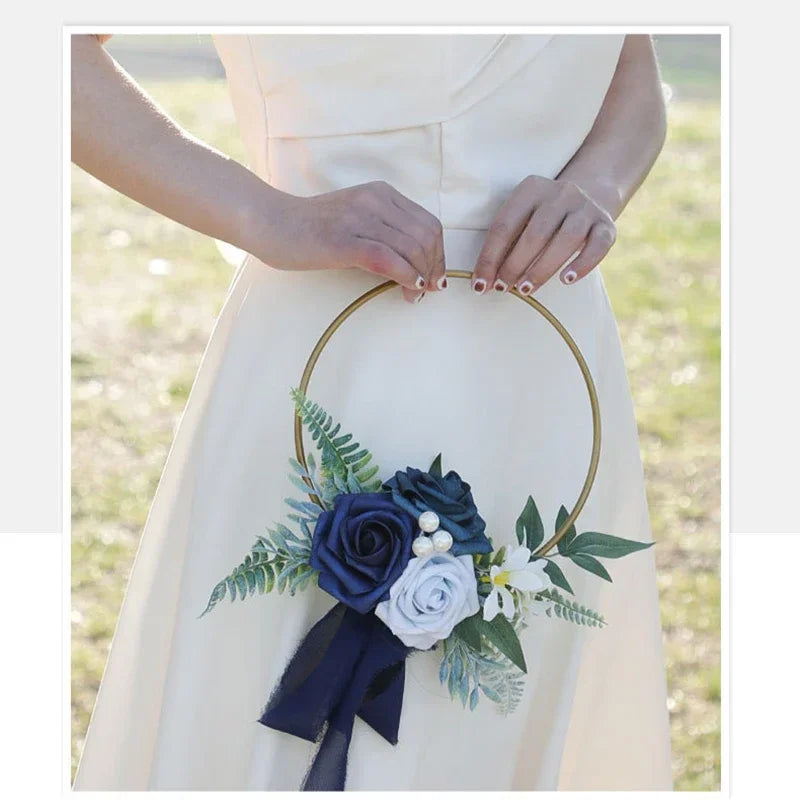 Bridesmaid Gold Hoop Bouquet Wedding Bridal Shower Ceremony