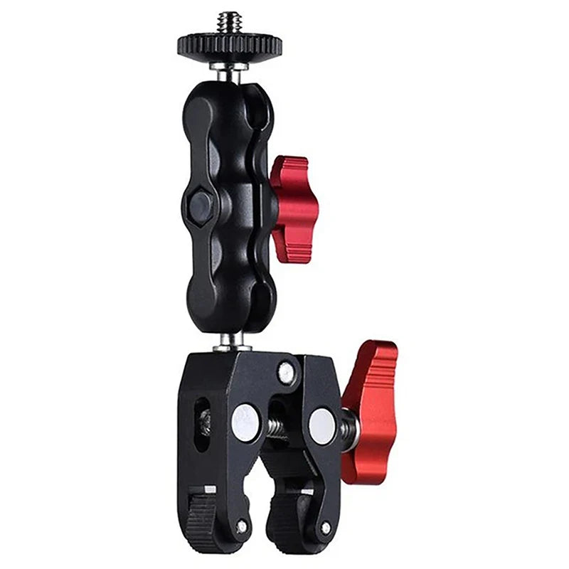 Double Ball Head Magic Arm Clamp 1/4" 3/8" Aluminum Alloy