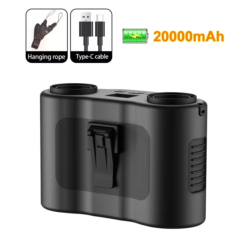 Wearable Waist Clip Fan USB Rechargeable 20000mAh | HOMEFISH