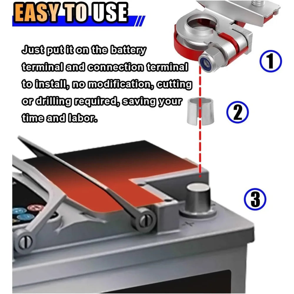 Car Battery Terminal Post Shim Adapter Converters – 2 Pairs