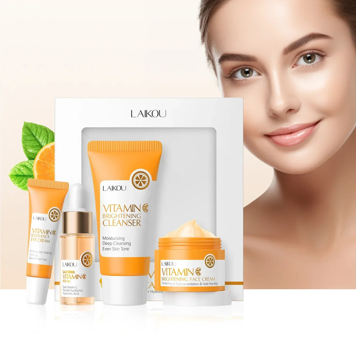 LAIKOU Vitamin C Brightening Skin Care Kit – 4-Piece Set