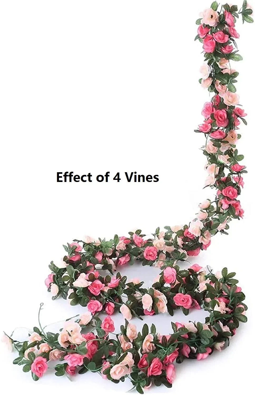 Artificial Silk Rose Vine Garland 8.2FT | Wedding Arch Decor